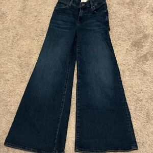 FRAME Le Palazzo Crop Dark Blue Wide Leg Anthropologie Jeans Women’s Sz 24